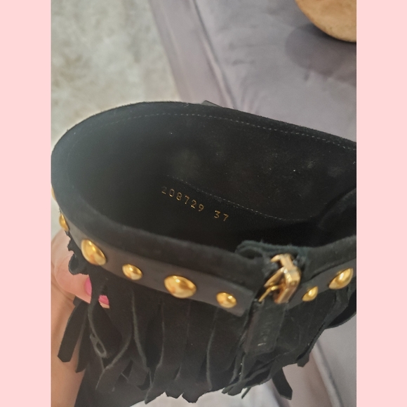 Gucci Black Suede Devendra Fringe Boots - Size 37 (US 7) - Picture 5 of 9